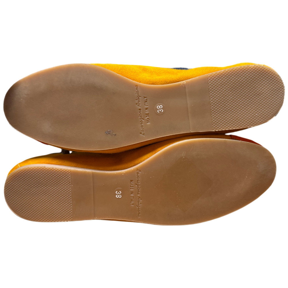 CAMPO de' FIORI Women 38/US 7 Suede Ballet Flats Orange Melon Slip On Shoe Italy - Picture 10 of 12